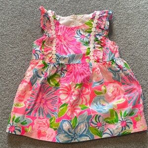 Lilly Pulitzer Pink and Blue Floral Kids Dress